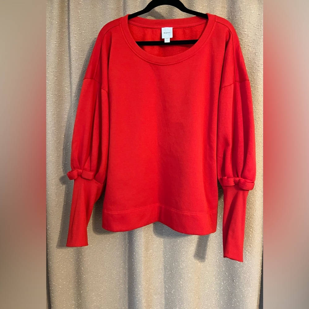 Maeve (Anthropologie) Red Bow Puff Sleeve Sweater - Picture 3 of 5
